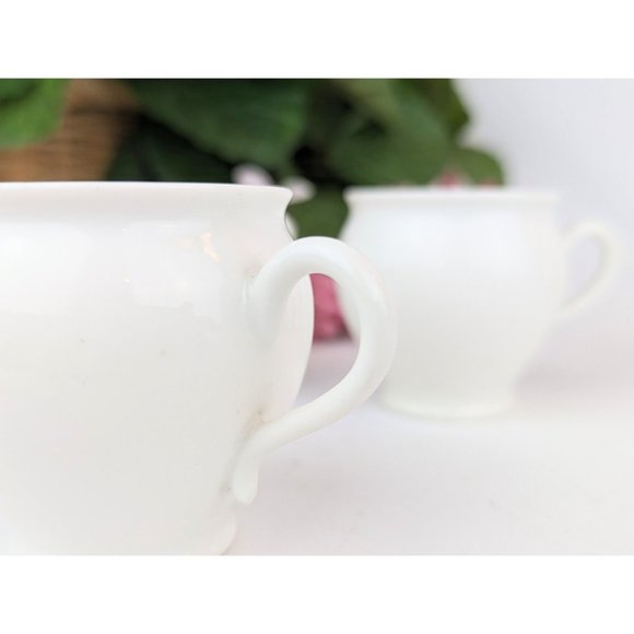 Set of 6 White Porcelain Espresso Cups Vintage White Porcelain Hospitality Set - Picture 7 of 9